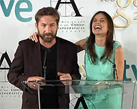 Antonio de la Torre (2 veces candidato) y Elena Anaya leen la lista de nominados
