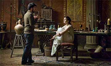 Con Rachel Weisz, en el rodaje Con Rachel Weisz, en el rodaje