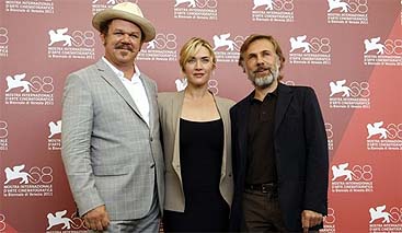 John C. Reilly, Kate Winslet y Christoph Waltz (Reuters)