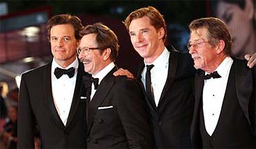 Colin Firth, Gary Oldman, Benedict Cumberbatch y John Hurt, protagonistas de 'El topo' Colin Firth, Gary Oldman, Benedict Cumberbatch y John Hurt, protagonistas de 'El topo'