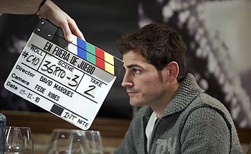 Iker Casillas, rodando 'El fuera de juego'